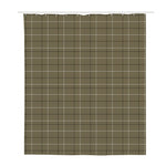 Sage Green Tattersall Pattern Print Polyester Shower Curtain