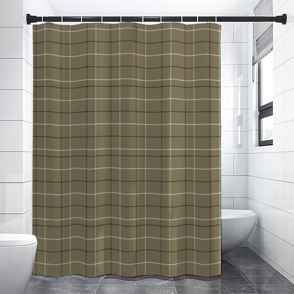 Sage Green Tattersall Pattern Print Premium Shower Curtain