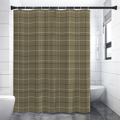 Sage Green Tattersall Pattern Print Premium Shower Curtain