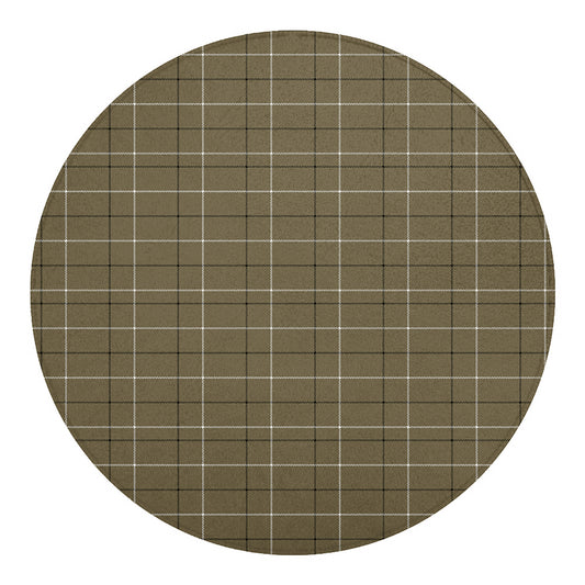 Sage Green Tattersall Pattern Print Round Blanket