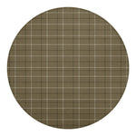 Sage Green Tattersall Pattern Print Round Blanket