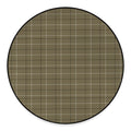 Sage Green Tattersall Pattern Print Round Floor Mat