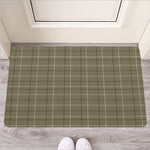Sage Green Tattersall Pattern Print Rubber Doormat