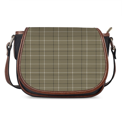 Sage Green Tattersall Pattern Print Saddle Bag