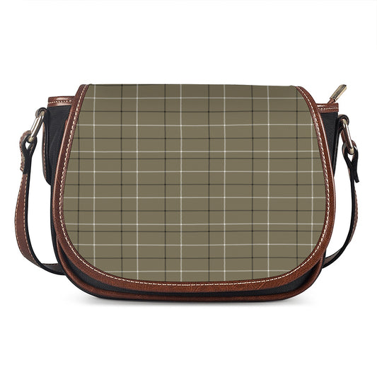 Sage Green Tattersall Pattern Print Saddle Bag