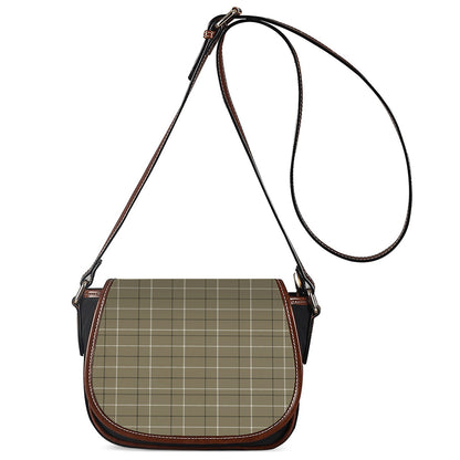 Sage Green Tattersall Pattern Print Saddle Bag