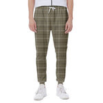 Sage Green Tattersall Pattern Print Scuba Joggers
