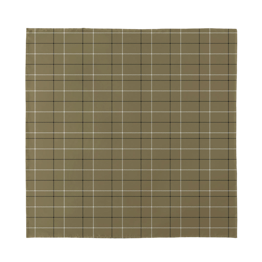 Sage Green Tattersall Pattern Print Silk Bandana