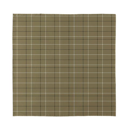 Sage Green Tattersall Pattern Print Silk Bandana