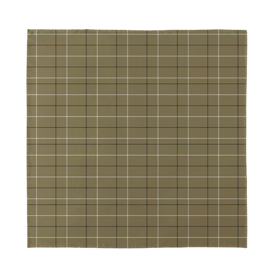 Sage Green Tattersall Pattern Print Silk Bandana