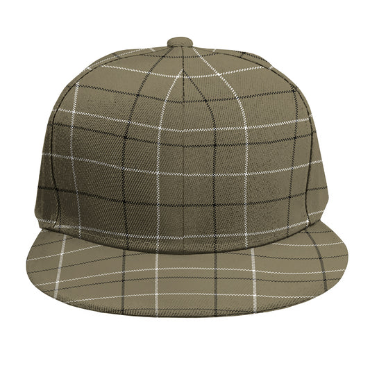 Sage Green Tattersall Pattern Print Snapback Cap
