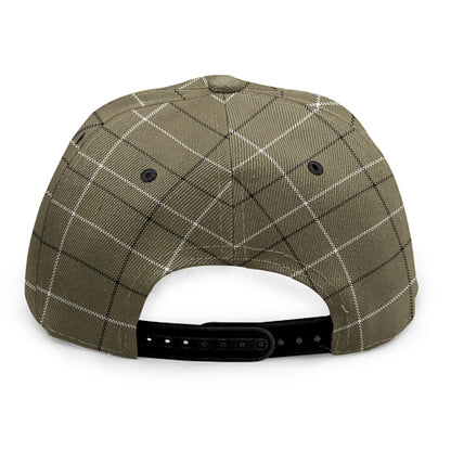 Sage Green Tattersall Pattern Print Snapback Cap