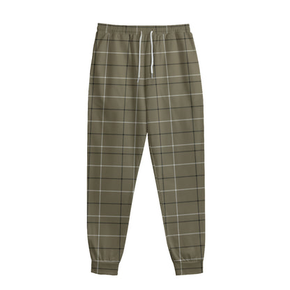 Sage Green Tattersall Pattern Print Sweatpants