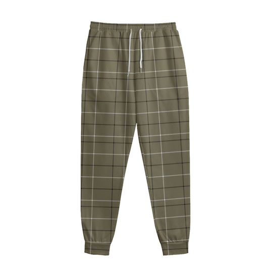 Sage Green Tattersall Pattern Print Sweatpants