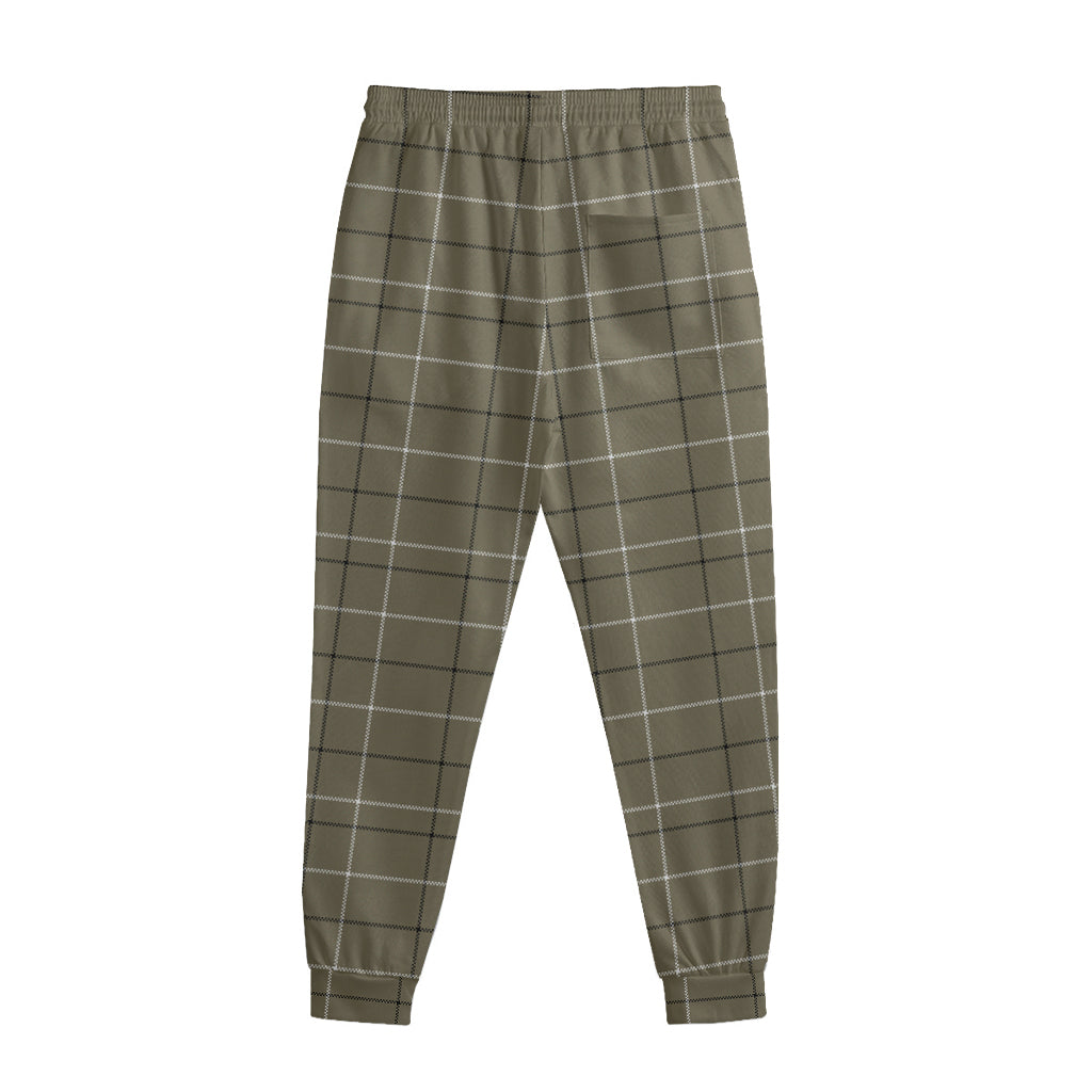 Sage Green Tattersall Pattern Print Sweatpants