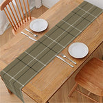 Sage Green Tattersall Pattern Print Table Runner