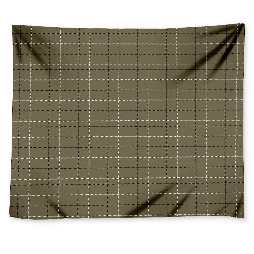 Sage Green Tattersall Pattern Print Tapestry