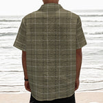 Sage Green Tattersall Pattern Print Textured Short Sleeve Shirt