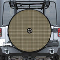 Sage Green Tattersall Pattern Print Tire Cover With Camera Hole