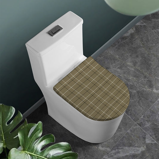 Sage Green Tattersall Pattern Print Toilet Lid Cover