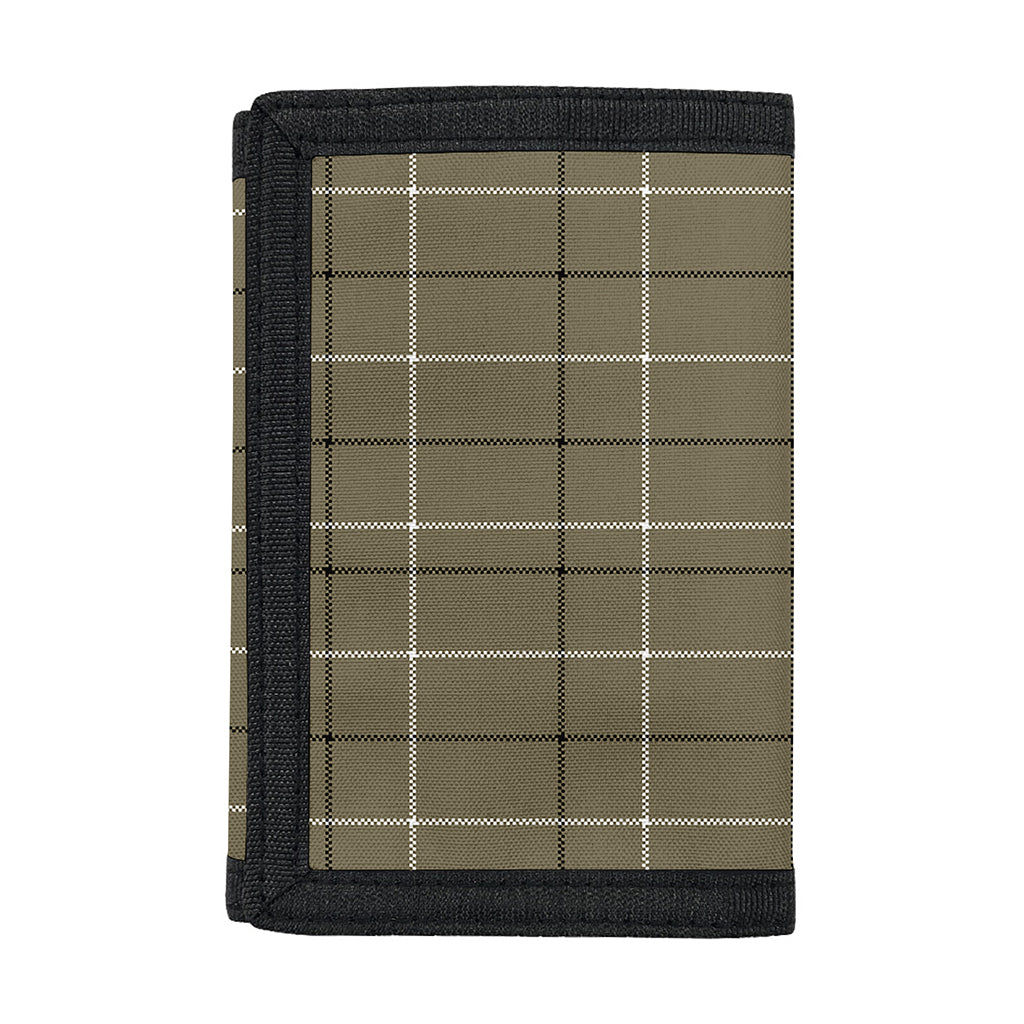 Sage Green Tattersall Pattern Print Trifold Wallet