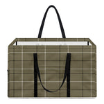 Sage Green Tattersall Pattern Print Utility Tote Bag