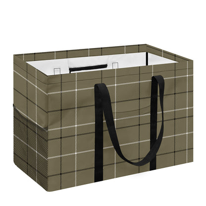 Sage Green Tattersall Pattern Print Utility Tote Bag