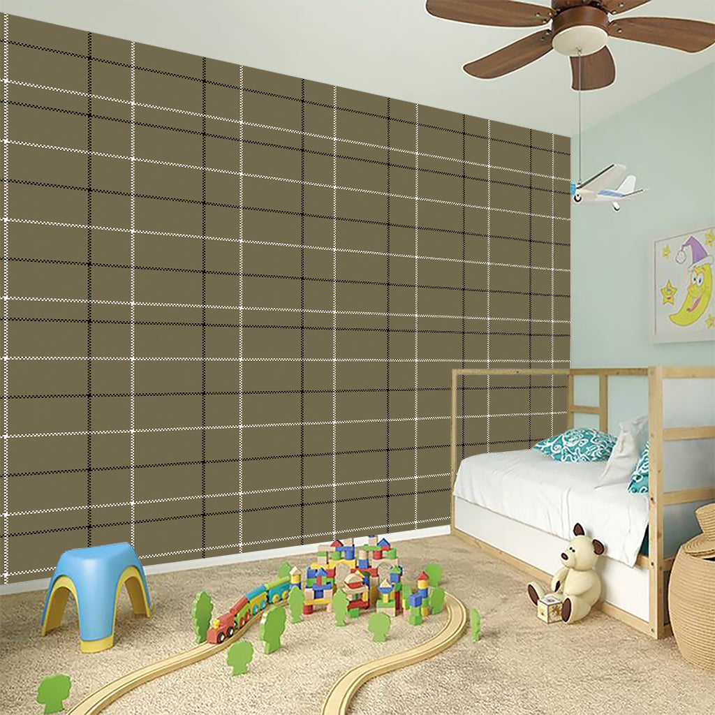 Sage Green Tattersall Pattern Print Wall Sticker