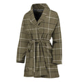 Sage Green Tattersall Pattern Print Women's Bathrobe