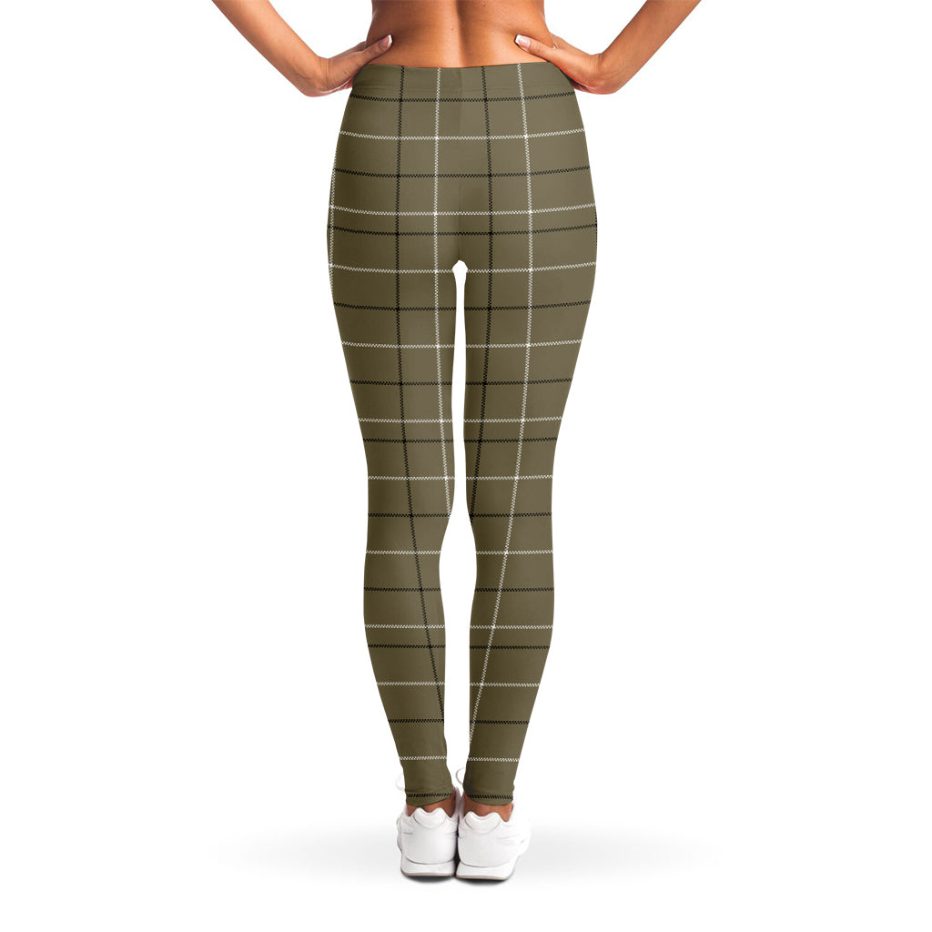 Sage Green Tattersall Pattern Print Women's Leggings