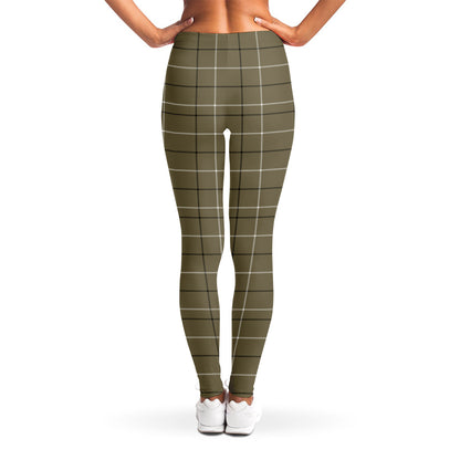 Sage Green Tattersall Pattern Print Women's Leggings