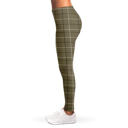 Sage Green Tattersall Pattern Print Women's Leggings