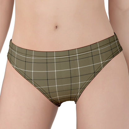 Sage Green Tattersall Pattern Print Women's Panties