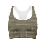 Sage Green Tattersall Pattern Print Women's Sports Bra