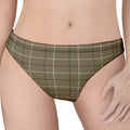 Sage Green Tattersall Pattern Print Women's Thong
