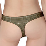 Sage Green Tattersall Pattern Print Women's Thong