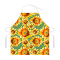 Sage Watercolor Sunflower Pattern Print Adjustable Apron