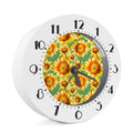 Sage Watercolor Sunflower Pattern Print Alarm Clock
