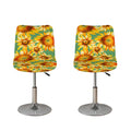 Sage Watercolor Sunflower Pattern Print Bar Stool Covers