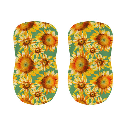 Sage Watercolor Sunflower Pattern Print Bar Stool Covers