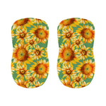Sage Watercolor Sunflower Pattern Print Bar Stool Covers