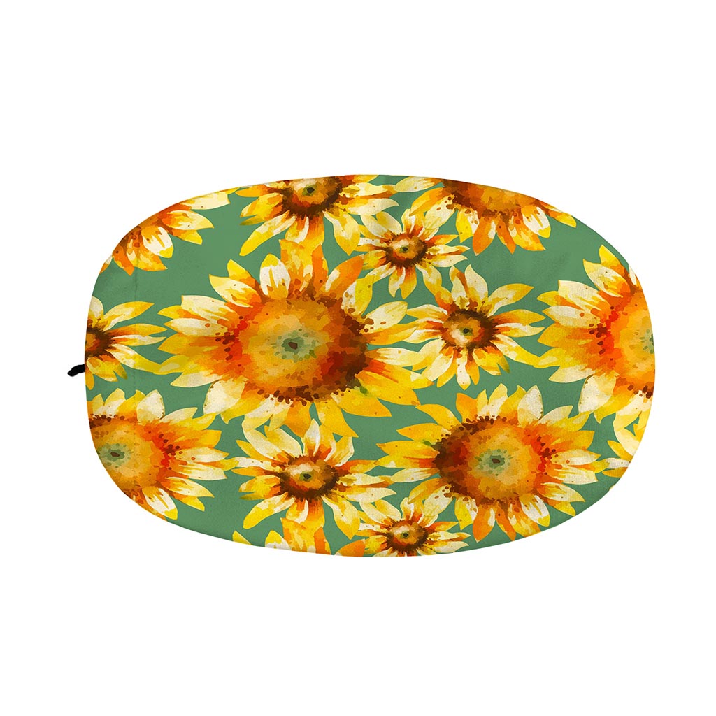 Sage Watercolor Sunflower Pattern Print Car Side Mirror Covers