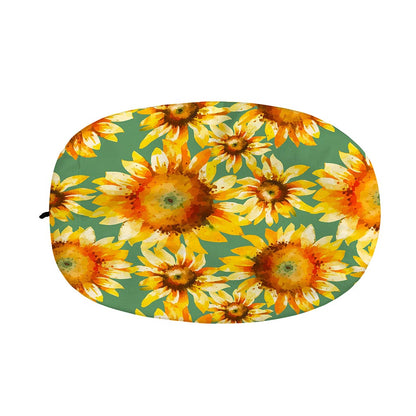 Sage Watercolor Sunflower Pattern Print Car Side Mirror Covers