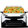 Sage Watercolor Sunflower Pattern Print Car Windshield Snow Cover