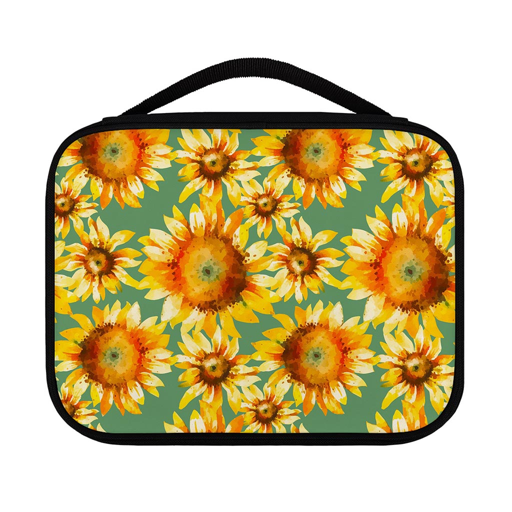 Sage Watercolor Sunflower Pattern Print Classic Bible Case