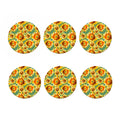 Sage Watercolor Sunflower Pattern Print Coaster Set