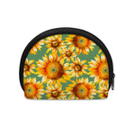 Sage Watercolor Sunflower Pattern Print Coin Purse