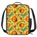 Sage Watercolor Sunflower Pattern Print Crossbody Lunch Bag