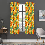 Sage Watercolor Sunflower Pattern Print Curtain