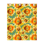 Sage Watercolor Sunflower Pattern Print Curtain